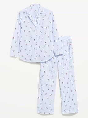 NWT Old Navy Women’s Poplin Pajama Pant Set Anchor Print